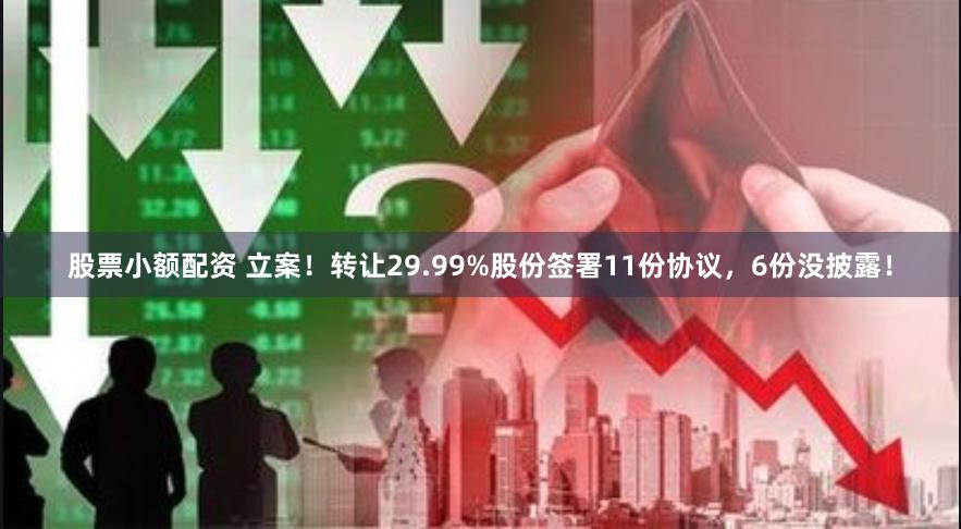 股票小额配资 立案！转让29.99%股份签署11份协议，6份没披露！